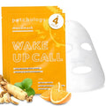 Patchology Wake Up Call Caffeine Facial Sheet Mask ? Hydrating Face Mask with Caffeine, Orange Extract & Ginseng ? Helps Refresh and Depuff Skin in 10 Minutes ? Morning Skincare (4 Count)