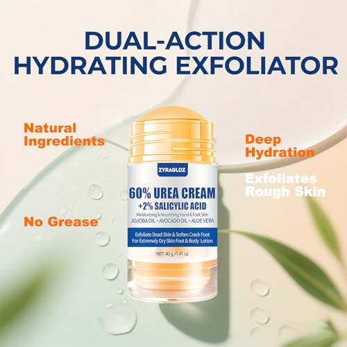 ZyraGloz 60% Urea Cream Stick with 2% Salicylic Acid for Cracked Heels