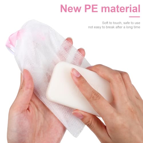 Ipetboom 3-Pack Soap Foaming Nets with Drawstring – Exfoliating Mesh Pouches