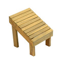 JONATHAN Y STL1004T Saru 11.8" Traditional Classic Solid Acacia Wood Shower Shaving Foot Stool, Light Teak