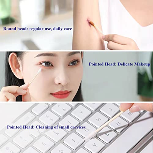 1000 Organic Bamboo Cotton Swabs - Biodegradable Ear Buds