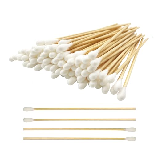 6 Inch Cotton Swabs - 500pcs Wooden Handle for Cleaning & Makeup