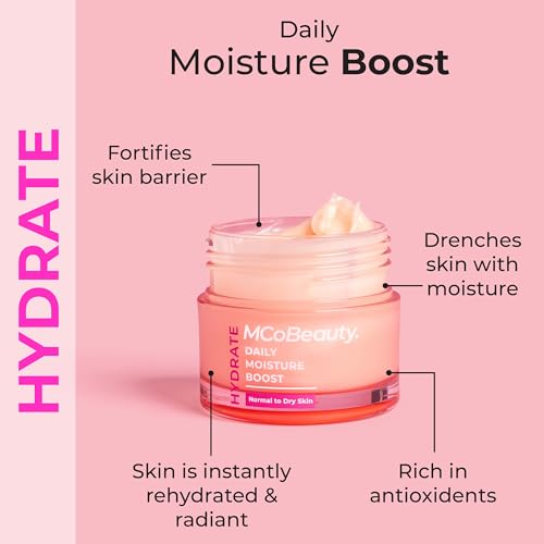 MCoBeauty - Hydrate Daily Moisture Boost - Gel-Cream Face Moisturizer with Hyaluronic Acid & Niacinamide for Radiant, Hydrated Skin - Vegan, Cruelty Free Skin Care
