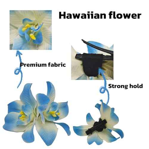 Generic 6 Colors Artificial Flower Hair Clips, Bohemian Flower Hairpin Hawaiian Hairpin for Seaside Holiday, 3.5 Inch Bridal Hair Bobby Pins Headwear for Women Girls(Two-color Mixing)