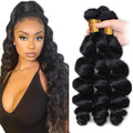 Loose Wave Human Hair Bundles - Natural Black, 16-20 Inch
