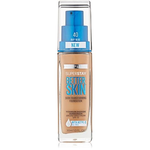 Maybelline New York Superstay Better Skin Foundation, Buff Beige, 1 Fluid Ounce