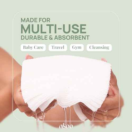 Clean Face Towels XL¢ç ? 100% Viscose, OEKO-TEX Certified, Ultra Soft Disposable Towels, Super Absorbent & Eco-Friendly for All Skin Types (50 Count)