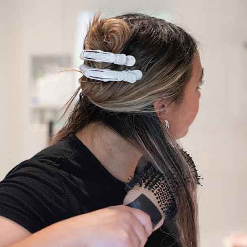 FRAMAR Glitter Hair Clip Set - Alligator Clips For Hair Styling, Hair Styling Clips Sectioning, Glitter Hair Clips For Women Styling, Salon Hair Clips ? Firm Hold Without Slipping ? 4 Pack