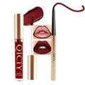 QueenDiary Lip Gloss and Liner Makeup Set, Lifter Gloss and Lifter Liner in Petal and Line Leader Shades (Confident and capable)