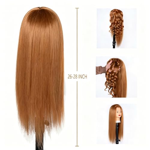 Mannequin Head 28" Golden Blonde Hair 80% Human Hair Styling
