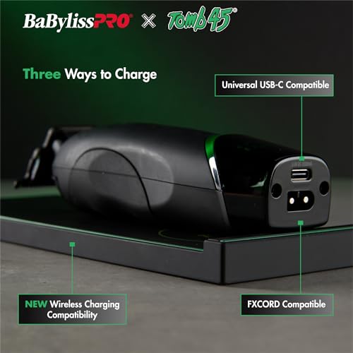 BaBylissPRO Wireless Charging Beard Trimmer with Dual Speed Motor