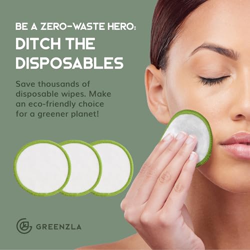 Reusable Makeup Remover Pads - 20 Pack Bamboo Cotton