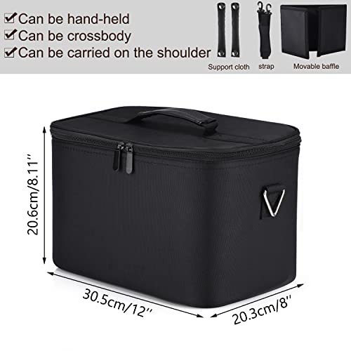 Noverlife Large Capacity Barber Carrying Case with Shoulder Strap, Professional Salon Hair Cutting Scissor Box Durable Hairdressing Tool Storage Bag Portable Hair Styling Makeup Pet Grooming Organizer