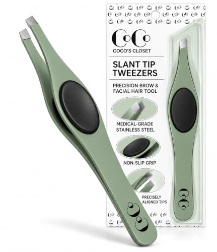 Coco's Closet Precision Facial Tweezers – Slant Tip, Eyebrow & Ingrown Hair Removal