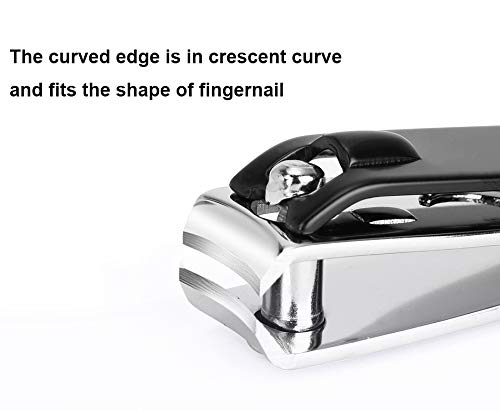 Large Nail Clippers Set - Curved Fingernail & Toenail Clippers with Nail File