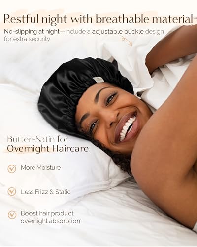 Satin Bonnet for Sleeping – Adjustable Hair Bonnet for Curly Hair