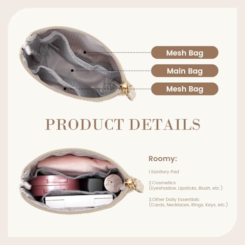 MAGEFY Mini Corduroy Makeup Bag for Women - Travel Essentials