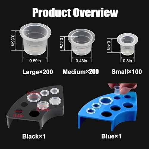 Tatoo Ink Caps Kit - SOTICA 500pcs Tattoo Ink Cups Mixed Size with 2pcs Tattoo Ink Holders Plastic Tattoo Cups with Holders for Tattoo Supplies