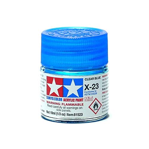 Tamiya X-23 Clear Blue Acrylic Gloss Paint 10ml