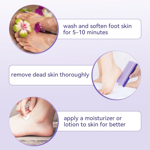 Glass Foot Pumice Stone 4-Pack - Double Sided Callus Remover & Scrubber