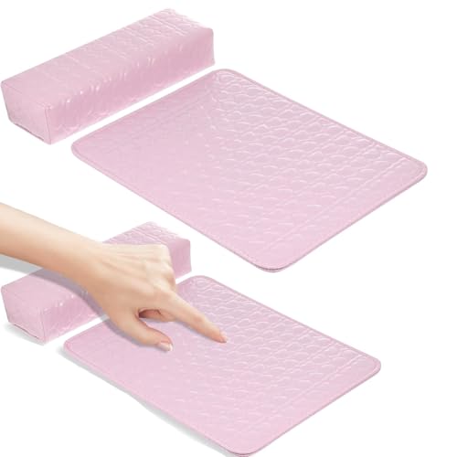 Manicure Hand Pillow Leather Wrist Rest Cushion for Nail Tech Nail Salon Arm Support Mat Waterproof Comfortable Art Accessory 14.76X11.41 Inches