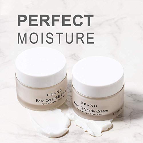 URANG Rose Ceramide Cream | Organic Natural Anti-Aging | Deep Ceramide Moisturizer | Natural Skin care For Oily, Dry, Sensitive, & Mature Skin | 1.69 oz