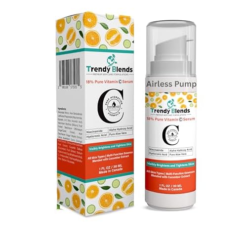 18% Vitamin C Serum with Hyaluronic Acid, Niacinamides- Brightening Face Serum for Glowing Skin - Dark Spot Corrector & Anti-Aging Formula 1Fl Oz