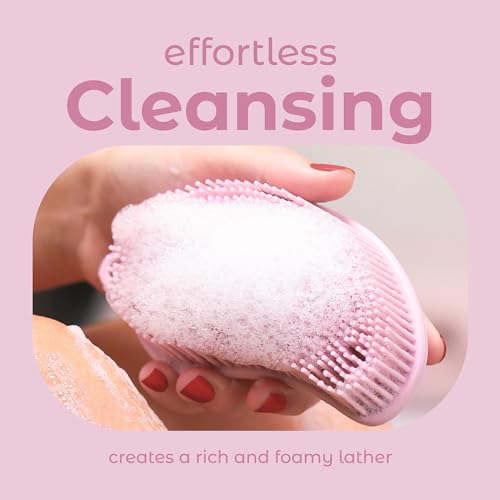 MainBasics Dual-Sided Silicone Body Scrubber - Exfoliating Loofah Brush