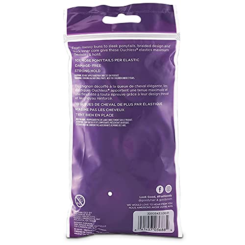 Goody Ouchless Hair Elastics – No Metal, No Breakage, 70 Count