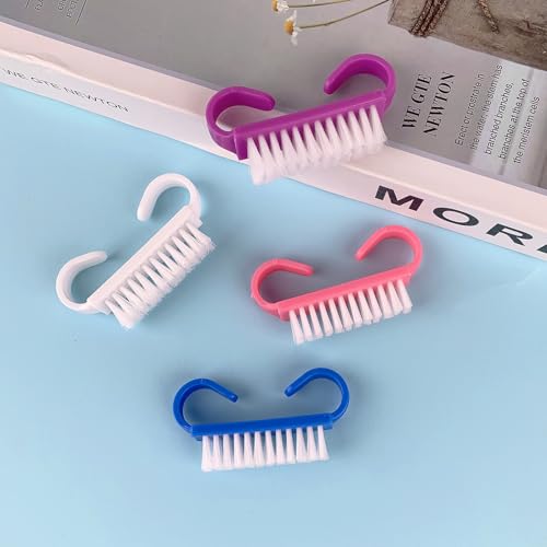Travel Nail Brush Set - 4 Colorful Hand Scrub Brushes for Fingernail Cleaning