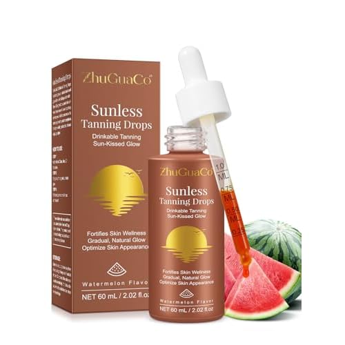 Sunless Tanning Drops To Drink,Drinkable Sunless Tanning Drops,Oral Drink Moisturizing Bronzing Tanner for Face & Body,Sun-Kissed Glow for All Skin