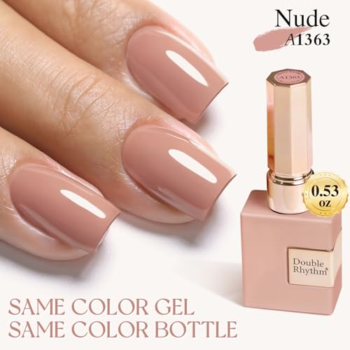 Double Rhythm Warm Nude Gel Polish 15ML – Same Color, Soak Off Nail Art Manicure
