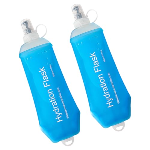 WILDREEDS 2-Pack 500ml Collapsible TPU Water Bottles for Running Hiking Cycling