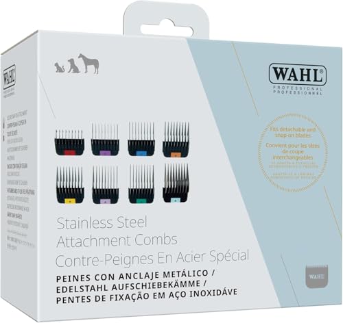 Wahl Pro Animal Stainless Steel Attachment Comb Set - 8 Guide Combs
