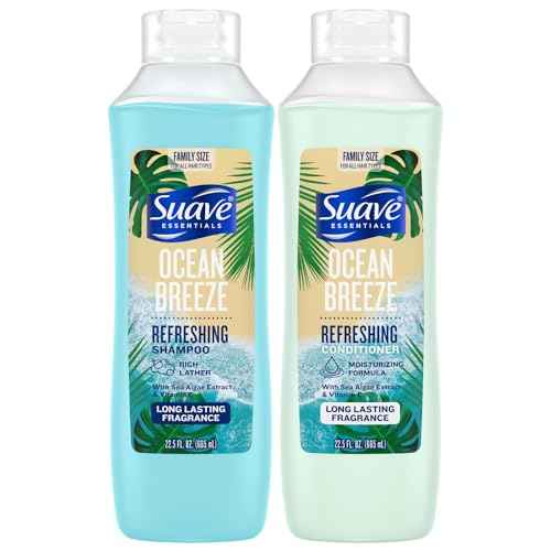 Suave Shampoo & Conditioner Set, Ocean Breeze ? Everyday Refreshing Formulas with Sea Algae Extract & Vitamin E, 22.5 Oz Ea (2 Piece Set)