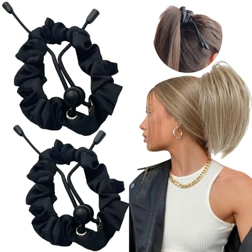 Adjustable Satin Hair Scrunchies for Curly & Thick Hair