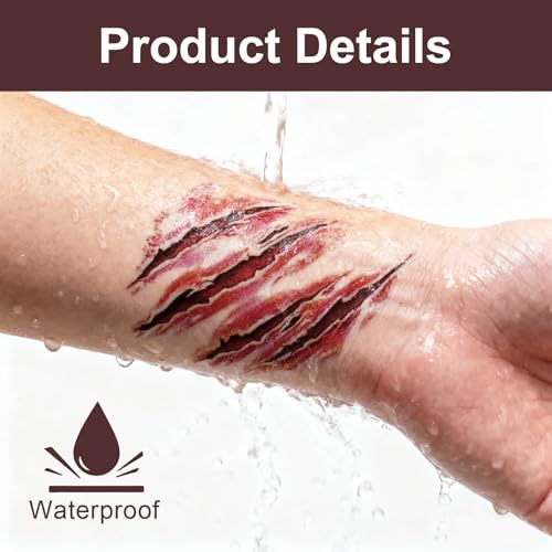 Halloween Scar Tattoos - 60 Sheets Fake Wounds Stickers