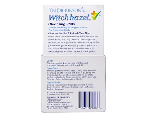 T.N. Dickinson's Witch Hazel Cleansing Pads - 60 Count