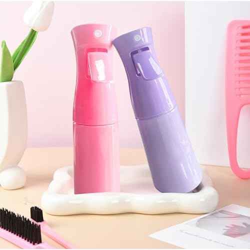 12 Pcs Hair Brush Set with Hair Spray Bottle for Toddlers, Women, Detangling Brush for Wet Dry Curly Hair, Edge Bristles Wide Tooth Rat Tail Combs for Baby Girls (pink)