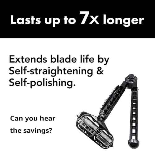 OmniShaver Ergonomic Maintenance Back Shaving Kit - Extendable Handle with Dual Shave Heads for Easy Reach - Includes Lotion Spreader - Self-Cleaning & Self-Stropping - Maintenance Back Shaver for Men