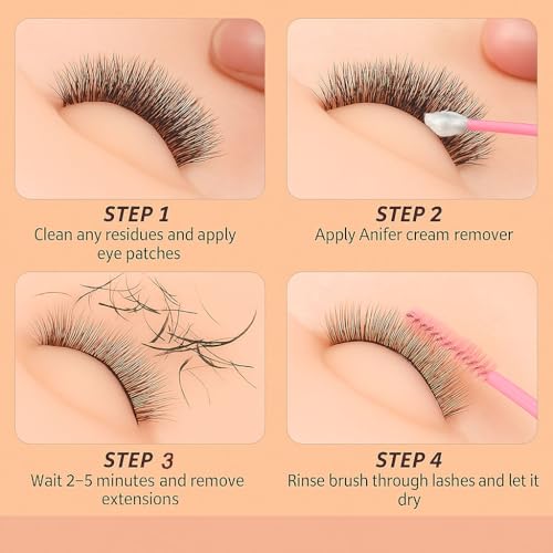 Anifer Eyelash Extension Remover 15g - Gentle Rose Scent, No Residue
