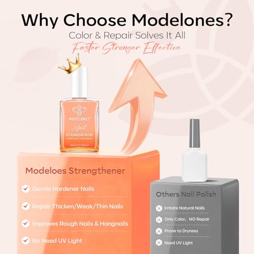 Modelones Nail Strengthener & Growth Polish - Natural Nude 15ml
