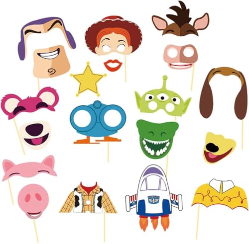 25-Piece Cartoon Story Photo Booth Props for Birthday Parties