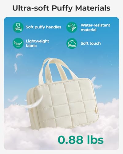 BAGSMART Hanging Toiletry Bag for Women, Puffy Makeup Organizer