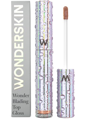 Wonderskin Gold Glitter Lip Gloss - Long Lasting, High Shine, Non-Sticky