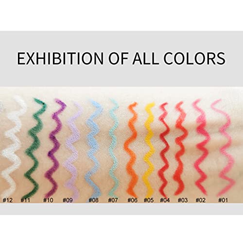 FantasyDay 12Pc Waterproof Eyeliner Pencil Set - Colorful