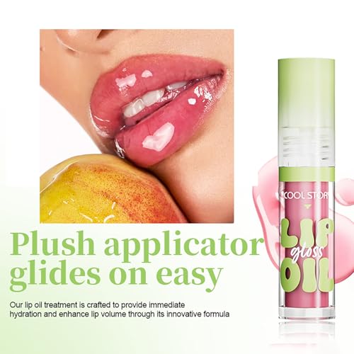 8 Pack Hydrating Glow Lip Oil Makeup Set for Women, Moisturizing Lip Gloss with Glow Finish, Long Lasting Nourishing Lip Care Fat Oil Lip Drip, Sweet Candy Scent (8 COLORS)
