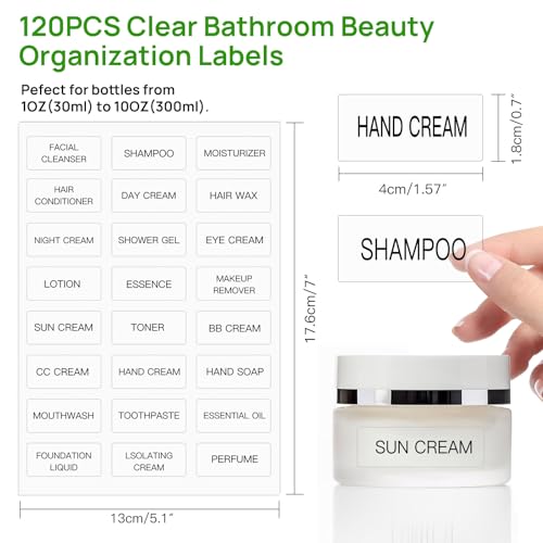 Waterproof Makeup Labels 120 Pack Cosmetic Jar Stickers
