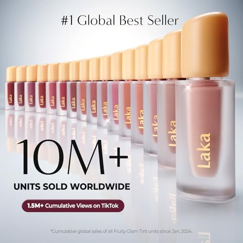 Laka Fruity Glam Lip Tint - 24hr Long-Lasting Stain, #120 Caffeine Rose