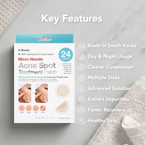 Saplaya K-Beauty Blemish Patches (24 Count) – Ultra-Thin Spot Treatment